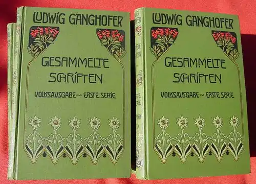 () Ganghofer. Gesammelte Schriften. 10 Buecher, um 1906. Bonz, Stuttgart