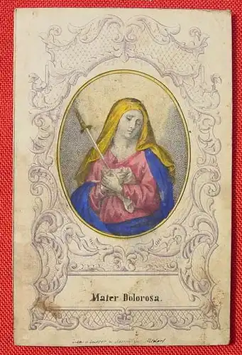 Uraltes Andachtsbild handcoloriert "Mater Dolorosa" (1038360)