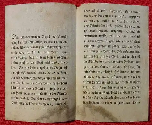 Uraltes Gebetsblaettchen "bey Krankheitsgefahr und Noth" 1831 (1038365)