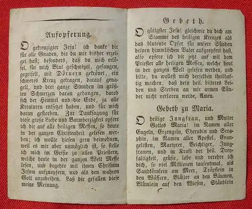 Uraltes Gebetsblaettchen "sehr kraeftiges Gebeth" 1834 (1038367)