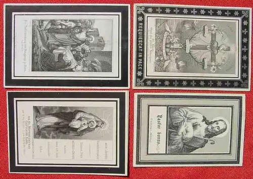 4 sehr alte Heiligenbildchen. Sterbebilder, 1878-1889 (1038387)