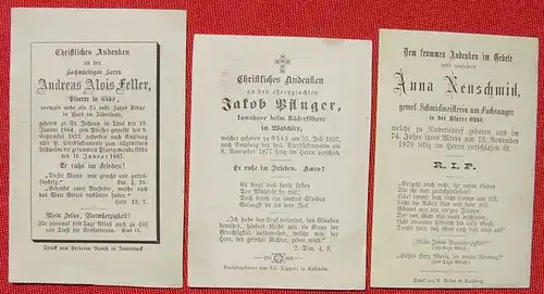 6 sehr alte Heiligenbildchen. Sterbebilder, 1864-1887 ()