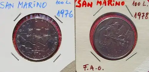 2 x Muenzen San Marino 1976-1978 ()