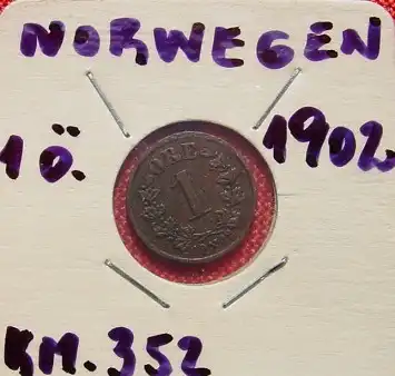 Alte Muenze Norwegen 1 Oere 1902 (1038331)