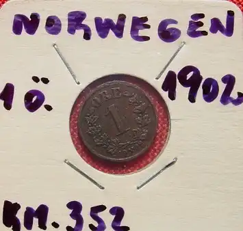 Alte Muenze Norwegen 1 Oere 1902 ()