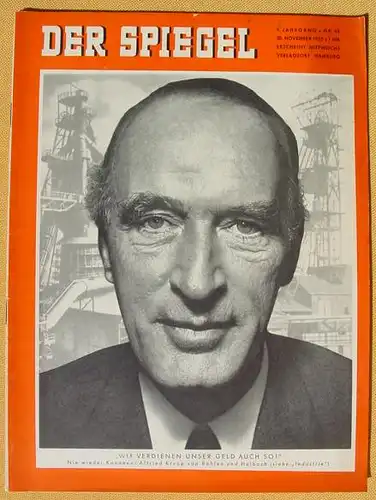 Der Spiegel vom 30. November 1955 'Alfried Krupp von Bohlen und Halbach' ()