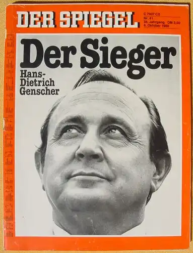 Der Spiegel vom 6. Oktober 1980. 'Hans Dietrich Genscher' (1006258)