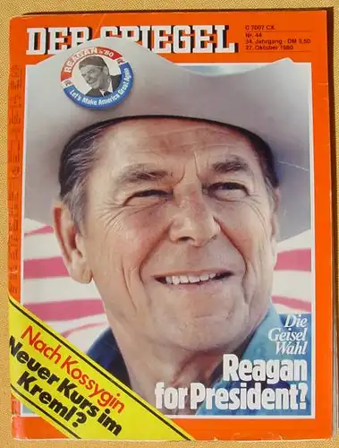 Der Spiegel vom 27. Oktober 1980. 'Ronald Reagan' ()