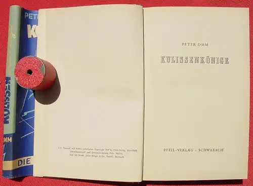 Peter Omm "Kulissenkoenige". Kriminalroman. 1949 (0320117)