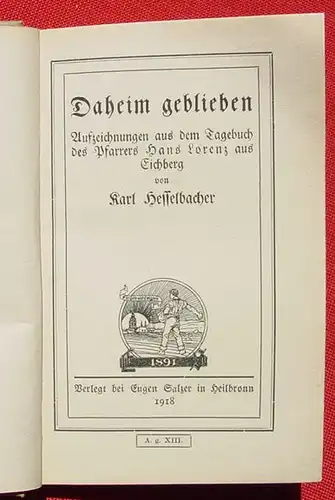 Aus Tagebuch des Pfarrers Hans Lorenz aus Eichberg. 1918 ()