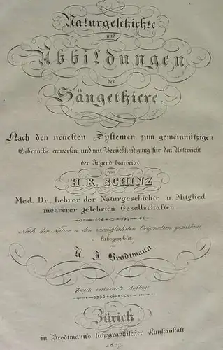 Ng. der Saeugethiere / erster Theil 1827. (2001356)
