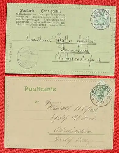 2 x Zier-Postkarten 1905 / 1908 (1032915)