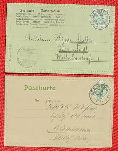 2 x Zier-Postkarten 1905 / 1908 ()