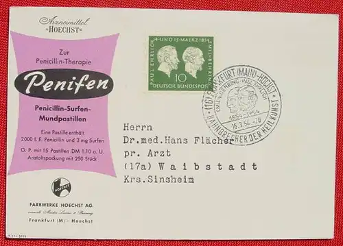 AK Reklame HOECHST mit SST 1954 (1032889)