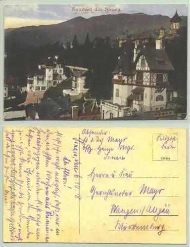 Sinaia, Rumänien  1918 () Alte Ansichtskarte. Postalisch nicht gelaufen, beschrieben 1918