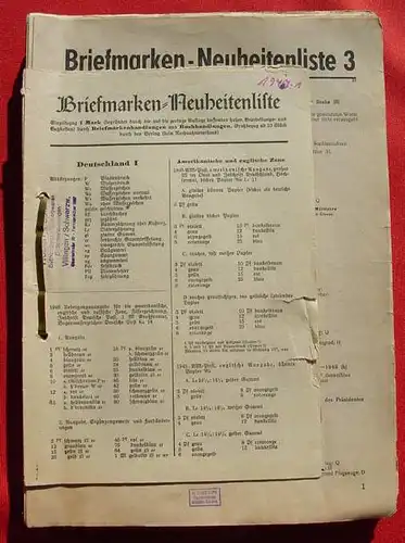 Kuerzl Briefmarkenlisten 1947-1956 ()