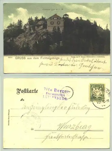 (1025218)) Kösseine, Fichtelgebirge, Bayern 1904. Ansichtskarte