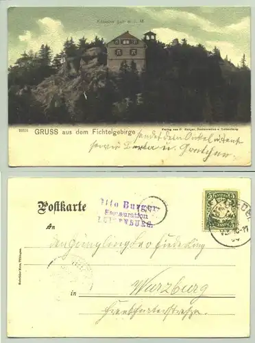 ()) Kösseine, Fichtelgebirge, Bayern 1904. Ansichtskarte