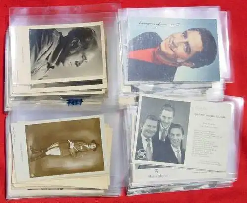 (intern : ) Schauspieler / Film, u.ä. auf insgesamt 68 Postkarten aus früheren Zeiten (z. B. Lilian Harvey, Willy Fritsch, Susanne Cramer, Paula Wessely, usw .....) 24 x Film-Foto-Verlag, 4 x Ufa, 5 x Ross, 35 x Sonstige). 