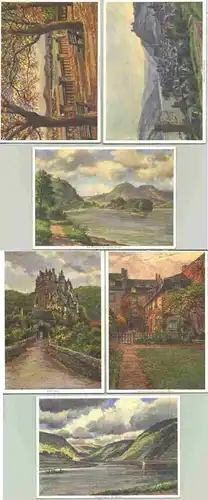 () Rheinland : Sechs Original Kuenstler-Ansichtskarten von Carl Nonn mit Motiven "Rheinische Kunst"