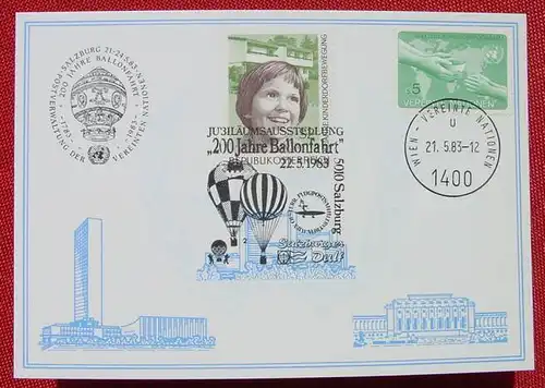 (1038655) Postkarte. Jubilaeumsausstellung 200 Jahre Ballonfahrt 1983. UNO