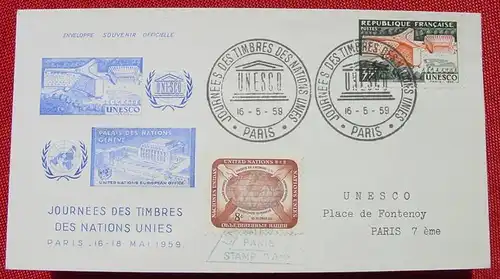 (1038656) Brief. Unesco. Paris 1959. UNO. Journees des timbres des nations unies
