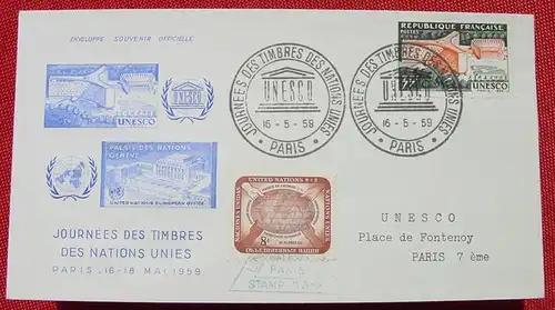 () Brief. Unesco. Paris 1959. UNO. Journees des timbres des nations unies