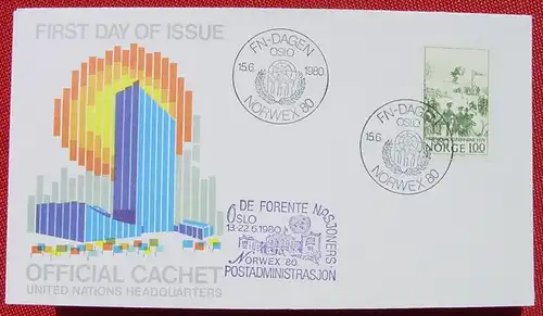 () FDC Brief. UNO. Sonderstempel Norwex 80. FN-DAGEN Oslo 1980