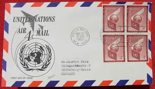 () United Nations FDC 1957 New York