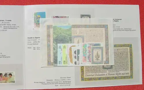 () Faltmappe. UNO 1988 New York Annual Collection. United Nations Postage Stamps issued in New York