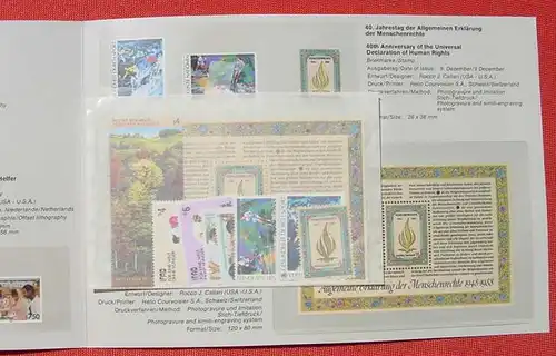 () Faltmappe. UNO. 1988 Vienna Annual Collection. United Nations Postage Stamps in Austrian Denominations issued in Vienna