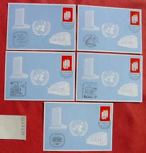 () 5 x versch. Stempel United Nation 1981, Genf. Alle in TOP Zustand ! Siehe bitte Bilder