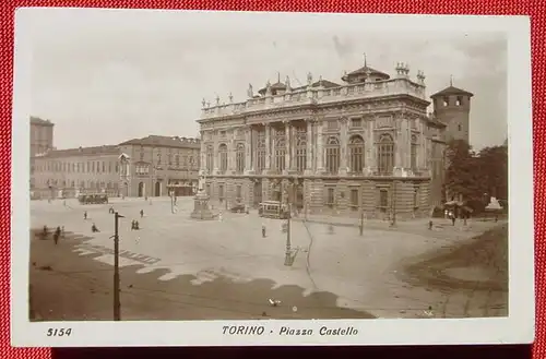 (1047928) Torino Piazza Castello. Italien. Alte Foto-Postkarte, siehe bitte Bilder