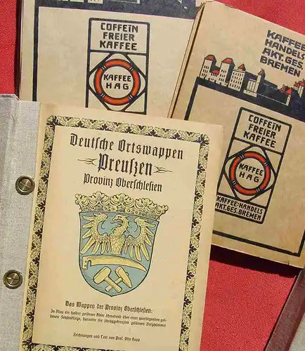 (1047924) Alte Wappenbilder 1.200 Stück ! Kaffee HAG (um 1930 ?)in Album und Mappen, siehe bitte Beschreibung u. Bilder