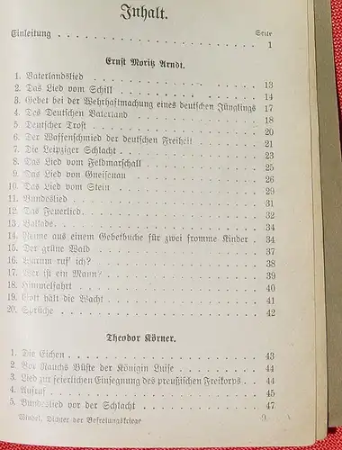 () "Dichter der Befreiungskriege" v. Rudolf Windel. Siehe bitte Beschreibung u. Bilder