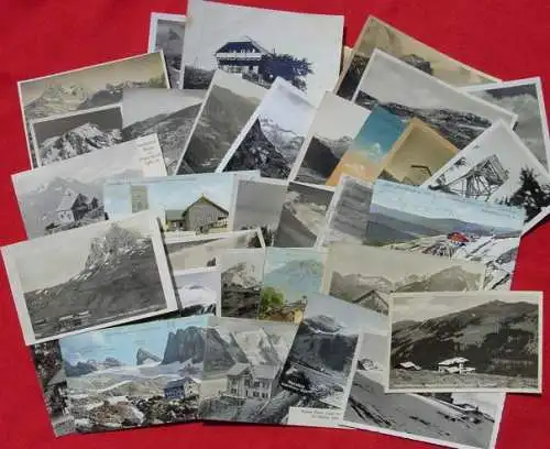 NEU : Versandkosten Euro 2,50 () Hübsche, alte Sammlung von 37 verschiedenen Ansichtskarten mit Motiven : Berghütte, Schutzhaus, u. ä. Gebäude in Gebirgen. Meist postalisch gelaufen ab ca. 1910 bis 1930er Jahre. Nur 7 AK um 1950er Jahre....