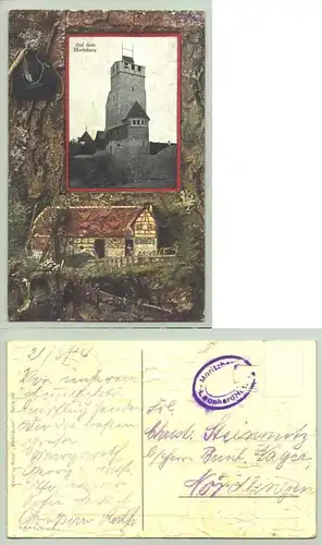 () Auf dem Moritzberg (Bayern, Röthenbach). Hübsche, alte Prägedruck-Ansichtskarte, beschrieben 1914.