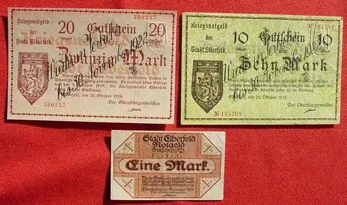 Notgeld Elberfeld, 3 x 1918 ()