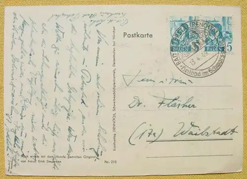 Postkarte mit 2 x 5 Pfennig Baden 1949 (1031256)