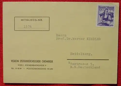 Mitgliedskarte, Oesterr. Chemiker 1962 (0070176)