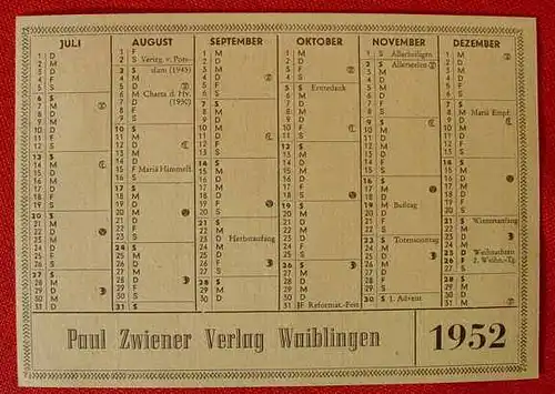 Schlesier u. Sudetendeutsche Kalender 1952 ()