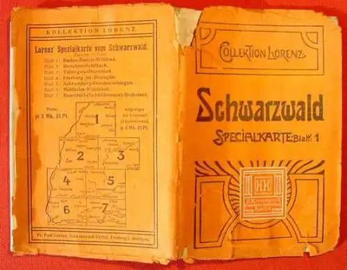 () Collection Lorenz "Schwarzwald" Specialkarte Blatt 1. Aufgefaltet ca. 76 x 73 cm. Massstab 1 : 75.000