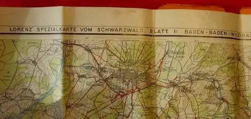 () Collection Lorenz "Schwarzwald" Specialkarte Blatt 1. Aufgefaltet ca. 76 x 73 cm. Massstab 1 : 75.000