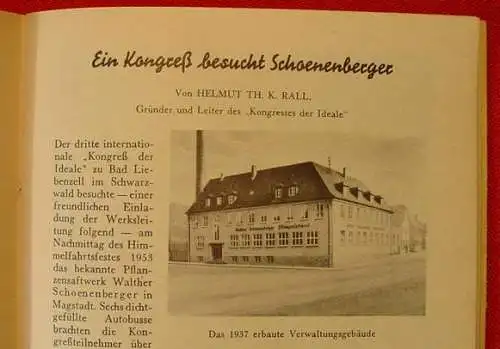 Neu + gültig : Versandkosten ab Euro 2,50 (intern ) "Magstadter Hausfreund 1954" Jahresbuch. 52 Seiten, mit zahlreichen Abbildungen. Herausgeber : Walther Schoenenberger Pflanzensaftwerk, Magstadt bei Stuttgart. Format ca. 15 x 20,5 cm, sehr...