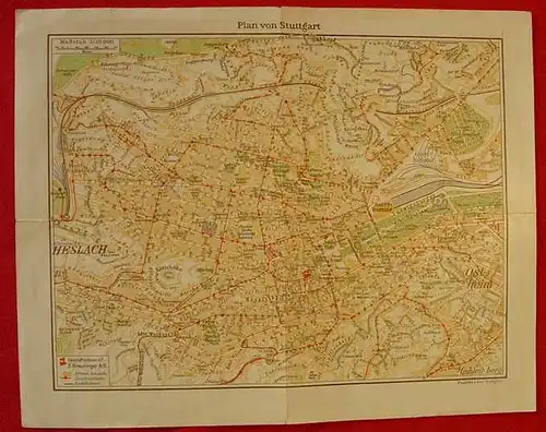 Kl. alte Stadtplan Stuttgart um 1930 ? ()