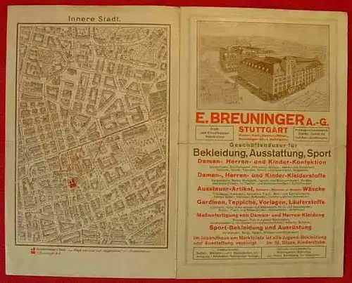 Kl. alte Stadtplan Stuttgart um 1930 ? (0080400)
