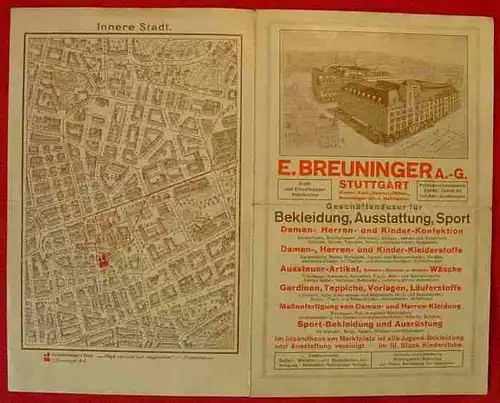 Kl. alte Stadtplan Stuttgart um 1930 ? ()