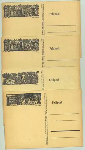 () 10 Feldpost Postkarten mit kleinen Bildern. Soldaten. Militaer. Leipzig um 1942, OKW