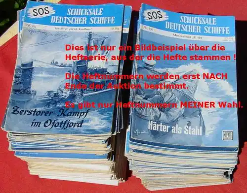 () 10 Hefte : SOS - Schicksale deutscher Schiffe. 1.A. von 1953-1960  # Romanhefte