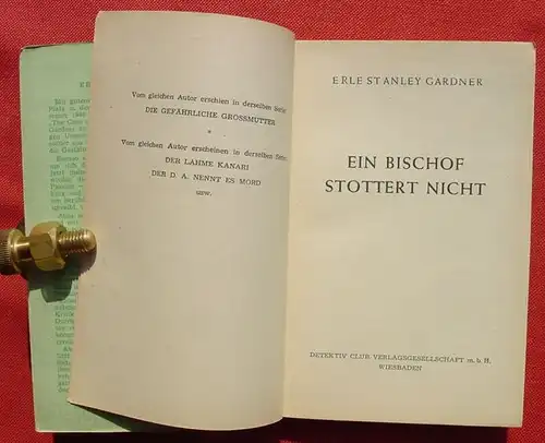 (1015882) Detektiv Club. Erle Stanley Gardner "Ein Bischof stottert nicht". Kriminalroman. Wiesbaden